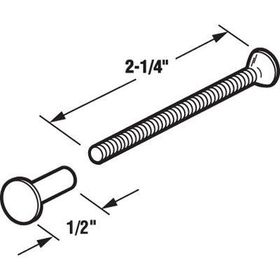 2-1/4 inch Binder Posts and Fasteners for Sliding Patio Door - Aluminum - 2-1/4 inch Binder Posts and Fasteners for Sliding Patio Door - Aluminum