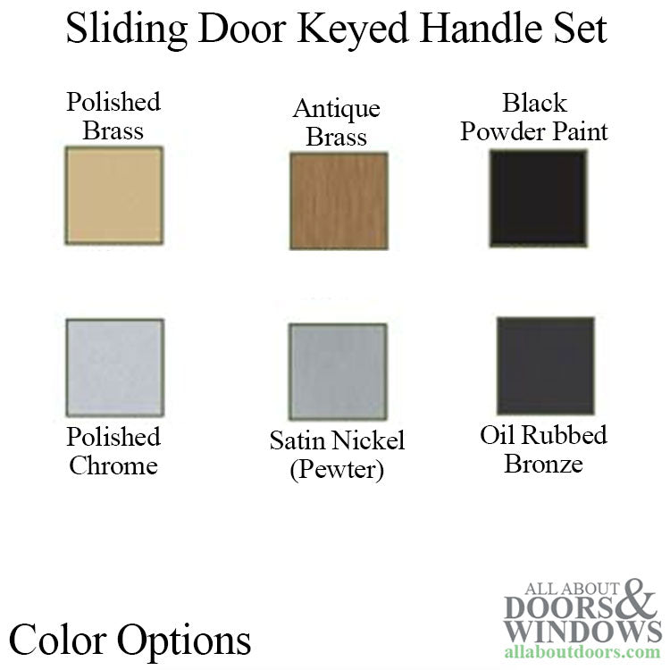 Expressions Narrow Arch, Active Keyed Sliding Door Handle - Choose Color - Expressions Narrow Arch, Active Keyed Sliding Door Handle - Choose Color