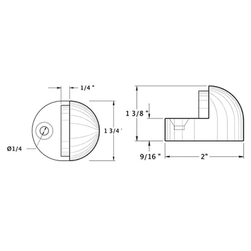 High Profile Dome Stop  - Choose Finish - High Profile Dome Stop  - Choose Finish