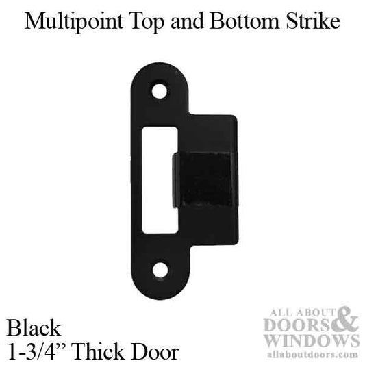 GU / Ferco Rhino / Tripact Strike Plates with Lip, 1-3/4" Door, Black