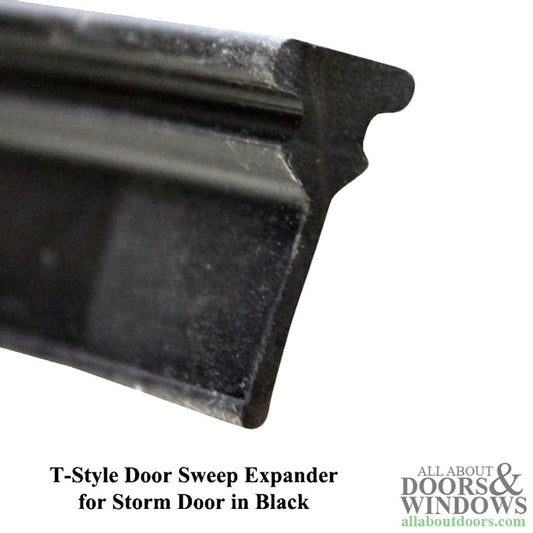 Storm Door Sweep, T-shape - Black