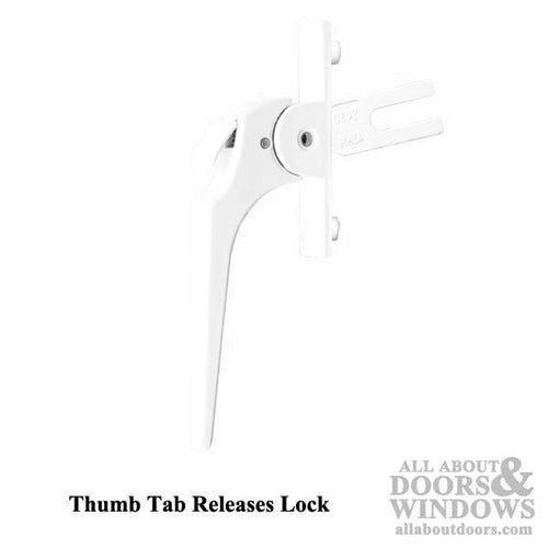 Locking Handle, with thumb tab - White - Locking Handle, with thumb tab - White