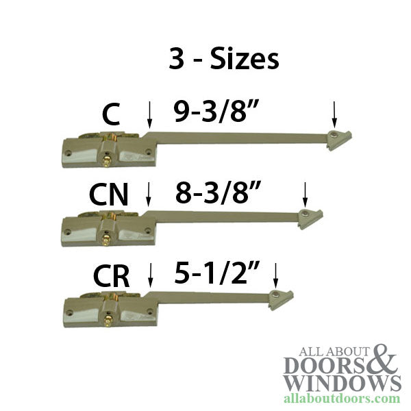 Andersen Window Straight Arm Operator Left 8-3/8 Inch Stone CN Series - Andersen Window Straight Arm Operator Left 8-3/8 Inch Stone CN Series