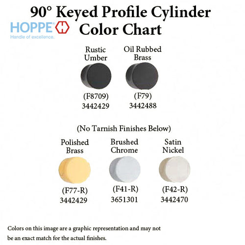 60.5/31.5 New Style HOPPE Non-Logo Active 90° Keyed Profile Cylinder Lock with Crescent Knob - 60.5/31.5 New Style HOPPE Non-Logo Active 90° Keyed Profile Cylinder Lock with Crescent Knob