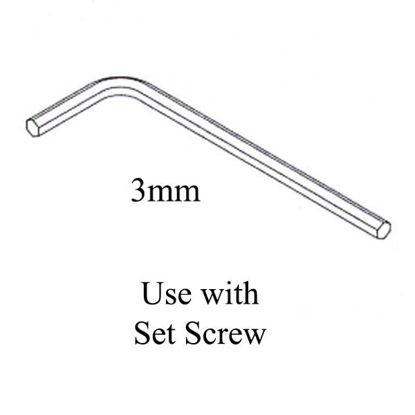 Hoppe 3mm Hex Wrench, Fits Lever Set Screw - Hoppe 3mm Hex Wrench, Fits Lever Set Screw