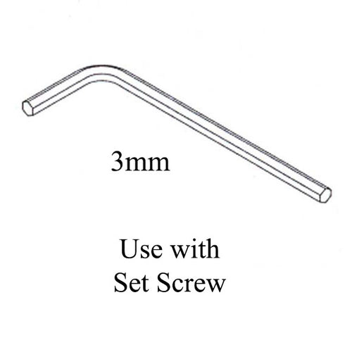 Hoppe 3mm Hex Wrench, Fits Lever Set Screw - Hoppe 3mm Hex Wrench, Fits Lever Set Screw
