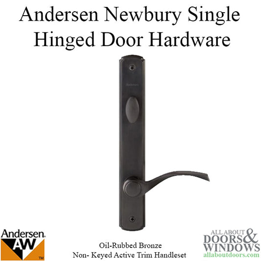 Hardware Kit, Single Door, Newbury, Active Door - Oil Rubbed Bronze