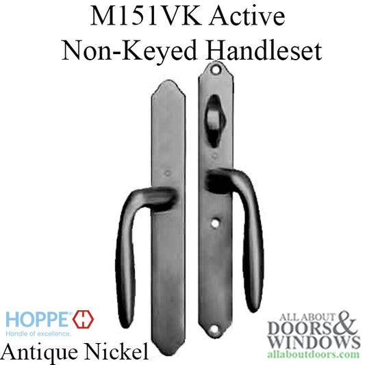 HOPPE HLS 9000 Sliding Door Handle Set Verona Lever Active Non-Keyed Outside Antique Nickel