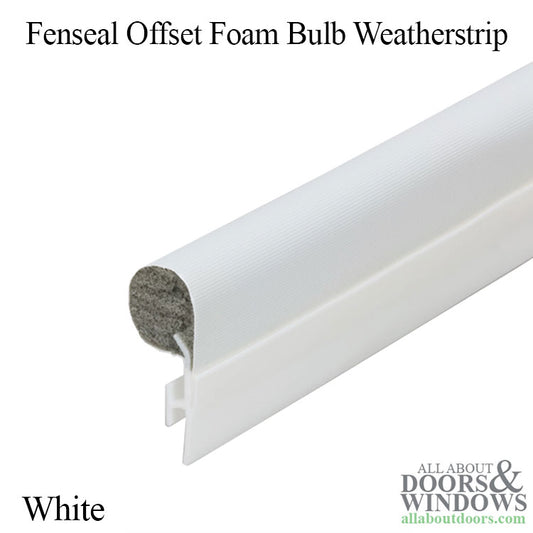 Fenseal Offset Foam Bulb Weatherstrip .190 x .400 - White