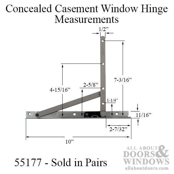 Truth 14.77 series Egress Casement window hinge & arm kit  2-9/32