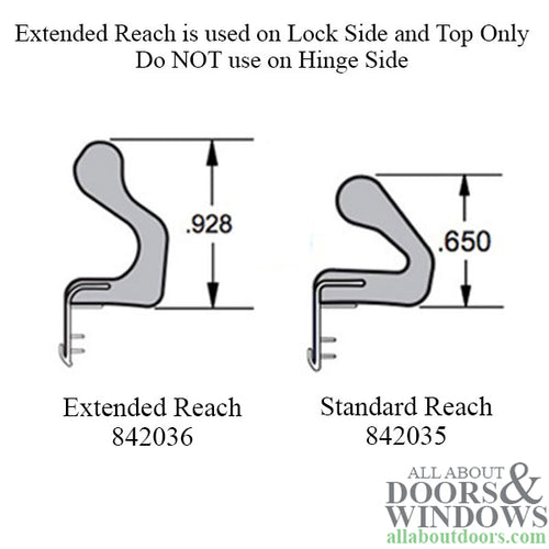 Door Jamb Weatherstrip, 96 inch Standard Stick, Choose Color - Door Jamb Weatherstrip, 96 inch Standard Stick, Choose Color