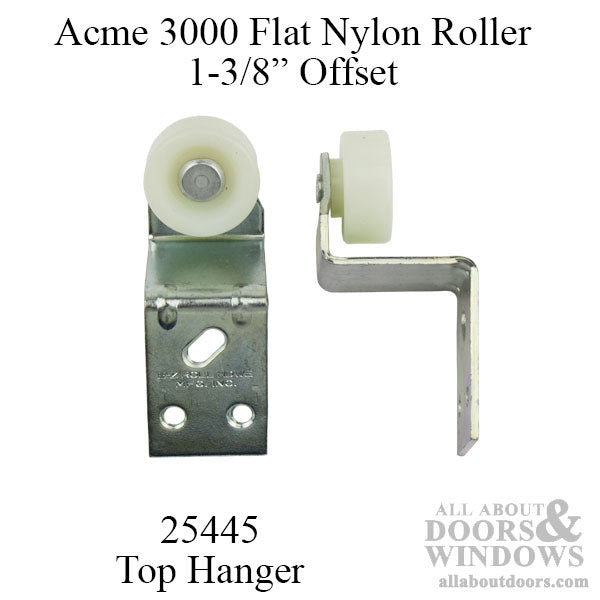 Acme 3000 Wide Flat Nylon Roller 1-3/16 Inch Wheel 1-3/8 Inch Offset - Acme 3000 Wide Flat Nylon Roller 1-3/16 Inch Wheel 1-3/8 Inch Offset