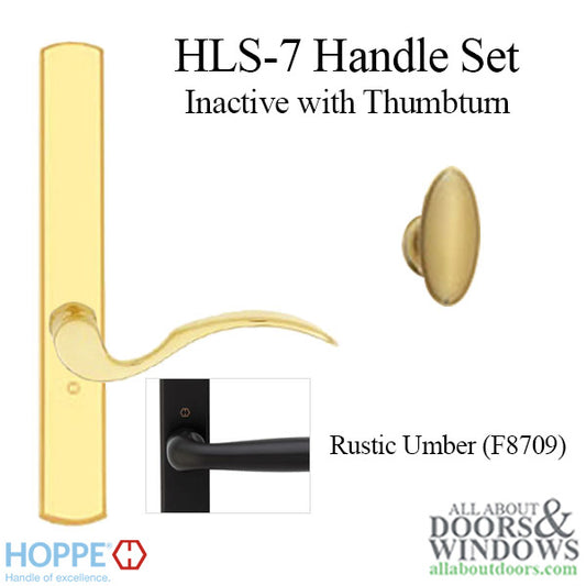 HOPPE HLS7 Handle Set with Munchen Lever Non Keyed Inactive Rustic Umber