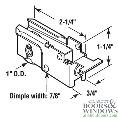 Roller Assembly - Sliding Patio Door, Steel Ball Bearing - Roller Assembly - Sliding Patio Door, Steel Ball Bearing