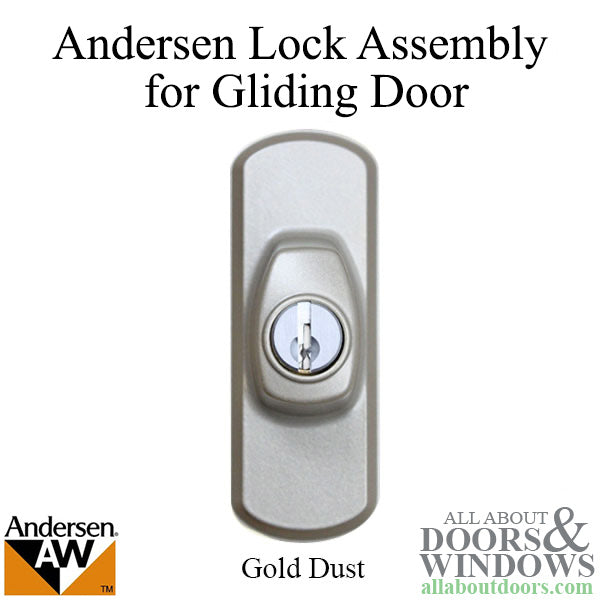 Andersen Frenchwood Gliding Doors - Lock Assembly - Albany - Exterior - Left - Gold Dust - Andersen Frenchwood Gliding Doors - Lock Assembly - Albany - Exterior - Left - Gold Dust