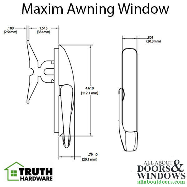 Truth Maxim Sash Lock – Non-Handed – Awning Window Hardware - Truth Maxim Sash Lock – Non-Handed – Awning Window Hardware