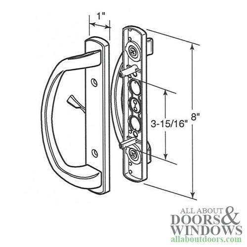 Non-Keyed Handle set 3-15/16 H.C. - Decorative - Polished Brass - Non-Keyed Handle set 3-15/16 H.C. - Decorative - Polished Brass