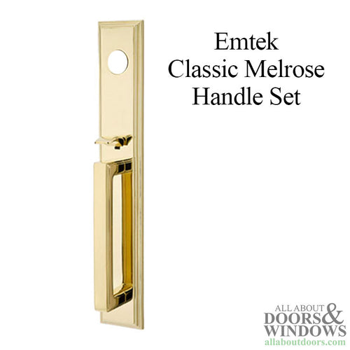 Emtek Classic Melrose 4212 Full Length Single Cylinder Tubular Handleset - Left Handed - Lifetime Polished Brass - Emtek Classic Melrose 4212 Full Length Single Cylinder Tubular Handleset - Left Handed - Lifetime Polished Brass