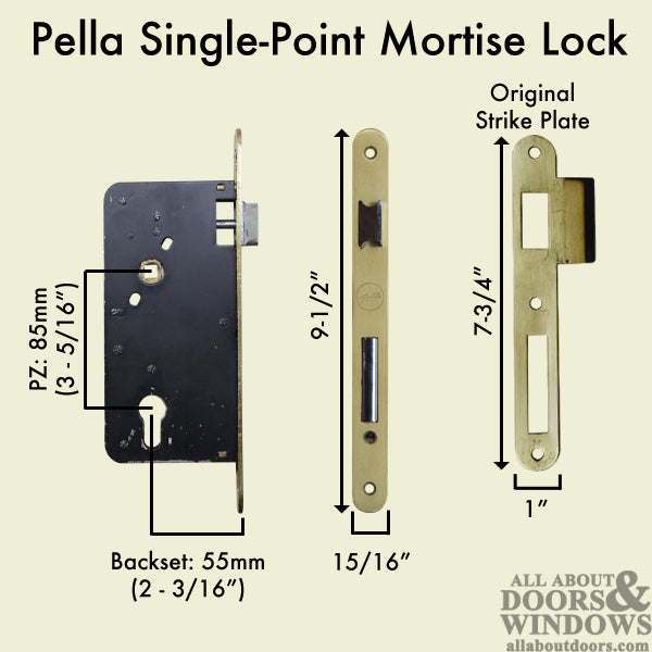 Special Pella Single Point Mortise Lock 55/85 - Old Style DISCONTINUED - Special Pella Single Point Mortise Lock 55/85 - Old Style DISCONTINUED