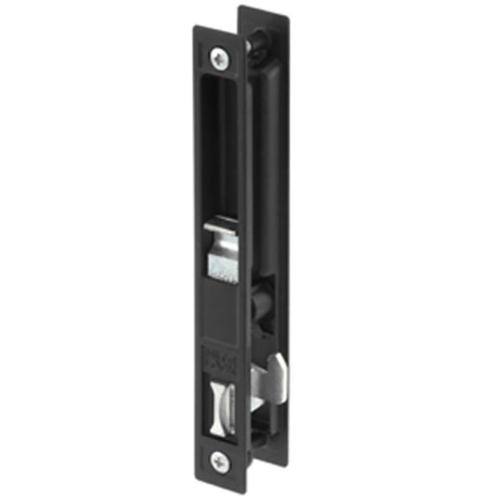 Sliding Patio Door Handle Set, Flush Mount, 6-1/2 Inch Screw Hole Center, Standard Hook, Black - Sliding Patio Door Handle Set, Flush Mount, 6-1/2 Inch Screw Hole Center, Standard Hook, Black