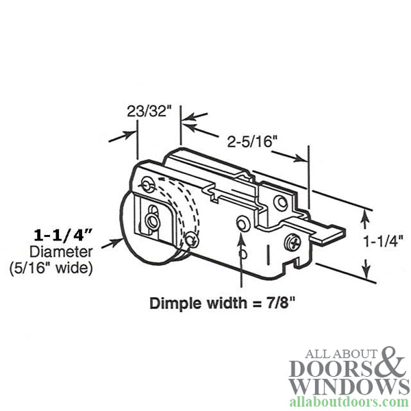 1-1/4  Nylon  wheel, Roller Assembly - 1-1/4  Nylon  wheel, Roller Assembly