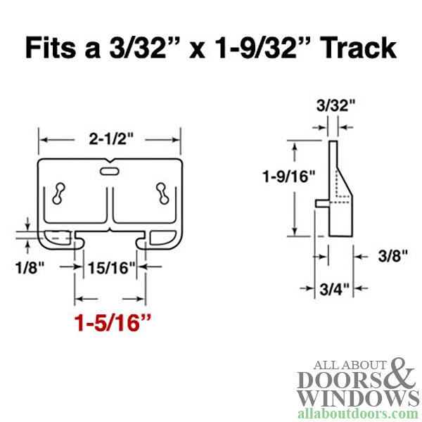 Drawer Track Guide Kit - 1-5/16 inch - Drawer Track Guide Kit - 1-5/16 inch