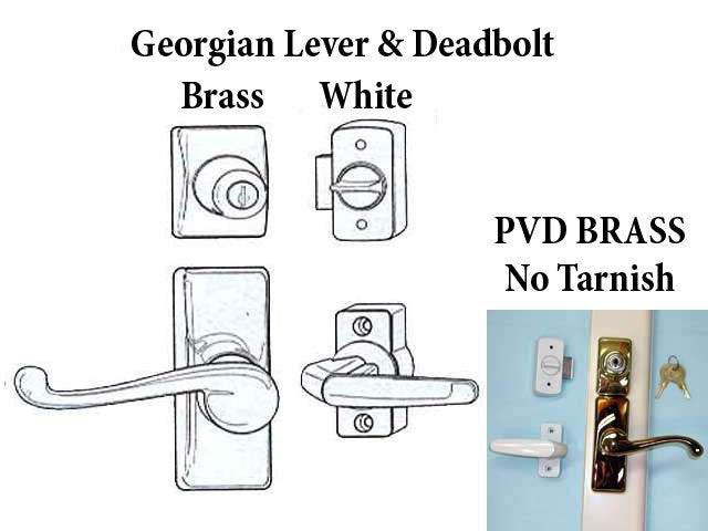Georgian Storm Door Lever Handle Set with Deadbolt - Georgian Storm Door Lever Handle Set with Deadbolt