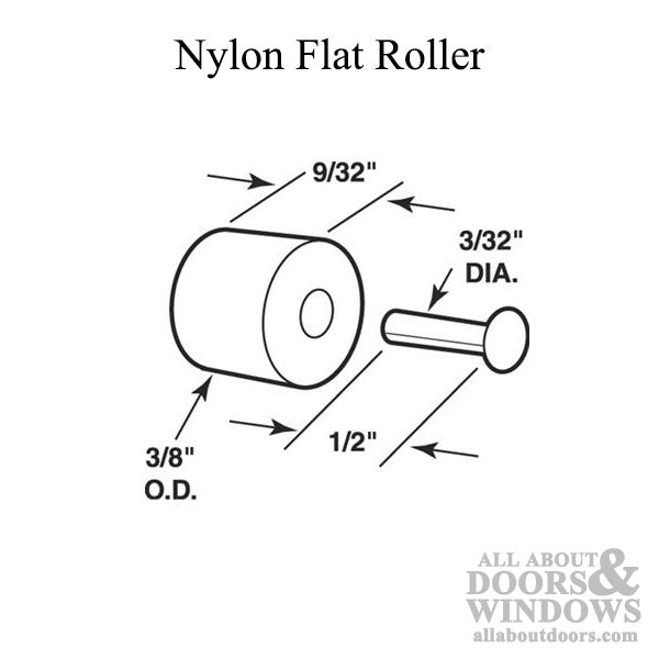 Roller (Flat) - Sliding Windows, Nylon / Aluminum - Roller (Flat) - Sliding Windows, Nylon / Aluminum