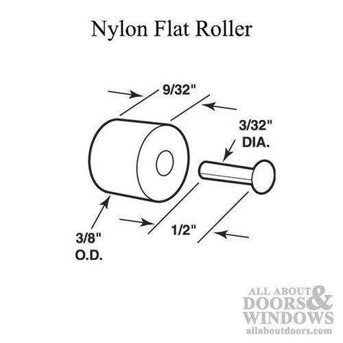 Roller (Flat) - Sliding Windows, Nylon / Aluminum - Roller (Flat) - Sliding Windows, Nylon / Aluminum