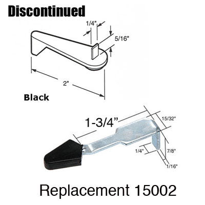 Latch Lever - Sliding Patio Door, Black Plastic with Steel Pin - Latch Lever - Sliding Patio Door, Black Plastic with Steel Pin