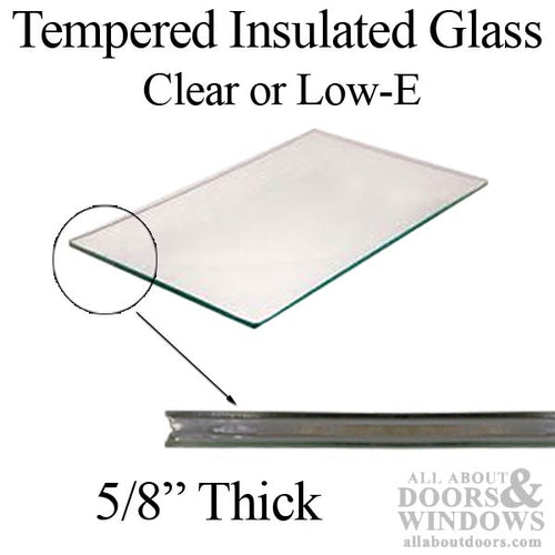 Tempered Patio Glass, 46 x 76 x 5/8 inch, Clear Insulated - Tempered Patio Glass, 46 x 76 x 5/8 inch, Clear Insulated