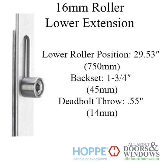 16mm Manual Gear, 45/92, Roller @ 29.53",  1/2" Deadbolt Throw