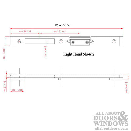 Strike Plate, Latch & Deadbolt, Raised Left Hand - Strike Plate, Latch & Deadbolt, Raised Left Hand