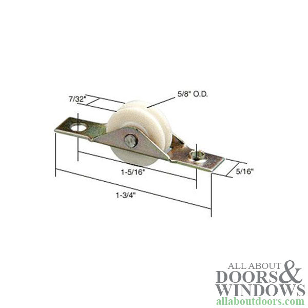 Roller Assembly (Grooved) - Sliding Windows, Steel / Nylon - Roller Assembly (Grooved) - Sliding Windows, Steel / Nylon