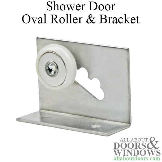 Shower door roller: 3/4 Oval Wheel w/ Bracket