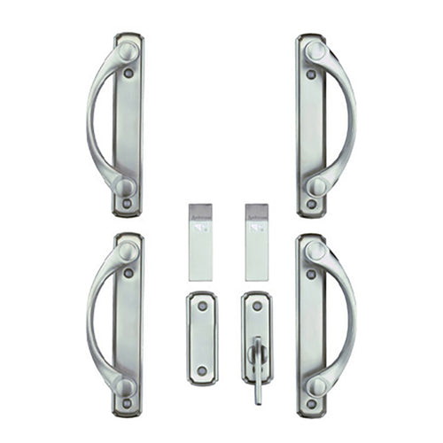 Andersen Newbury 4 Panel Double Gliding Door Hardware Set Satin Nickel - Andersen Newbury 4 Panel Double Gliding Door Hardware Set Satin Nickel