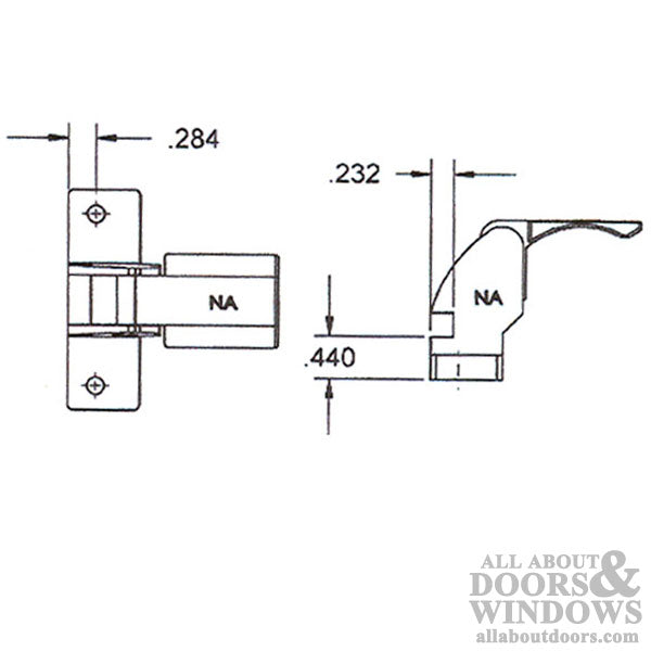 Storm Door Inside Handle Only 1.5 Inch Hole Center - Storm Door Inside Handle Only 1.5 Inch Hole Center