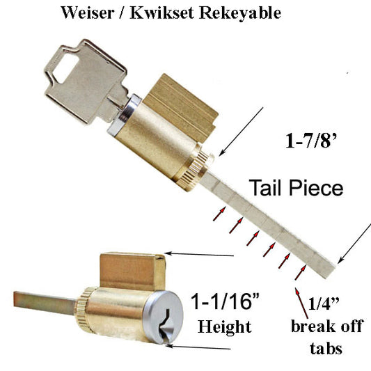 Weiser Keyed Lock Cylinder 1-1/16 inch x 2-1/8 - Keyed Alike