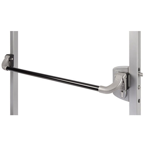 Aluminum Locinox Push Bar for Surface-Mounted Gate Locks, 5 Foot Width - Aluminum Locinox Push Bar for Surface-Mounted Gate Locks, 5 Foot Width