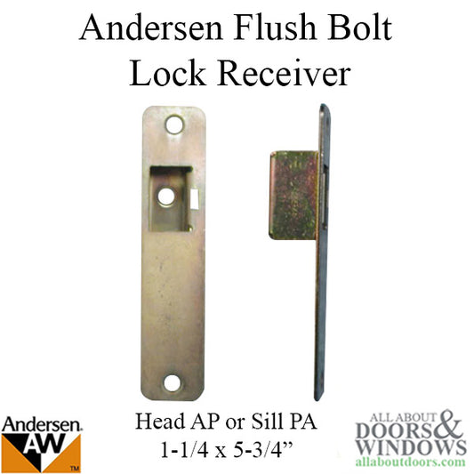 Andersen Receiver Flush Bolt Head For Andersen Inswing Frenchwood Hinged Doors