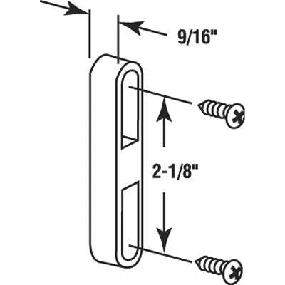 Keeper - Sliding Patio Door, Diecast - Zinc Plated - Keeper - Sliding Patio Door, Diecast - Zinc Plated