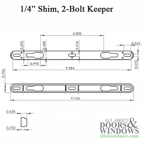Plastic Shim for 2-Point Bolt Keeper - Plastic Shim for 2-Point Bolt Keeper