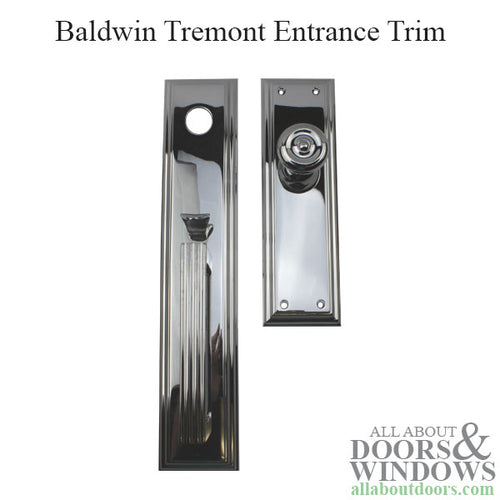 Baldwin Tremont Entrance Trim with 5020 Knob in Polished Chrome - Baldwin Tremont Entrance Trim with 5020 Knob in Polished Chrome