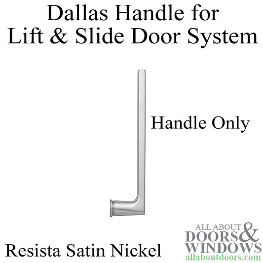 Dallas Handle for Lift and Slide Door System - Resista Satin Nickel