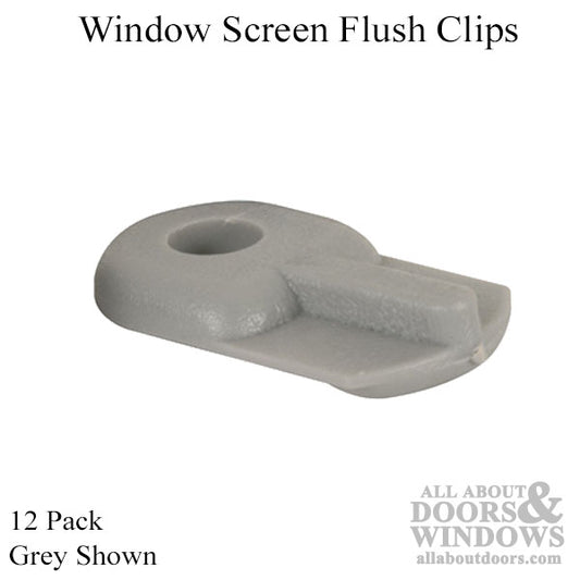 Window Screen Flush Clips - Nylon - Grey - 12 Pack