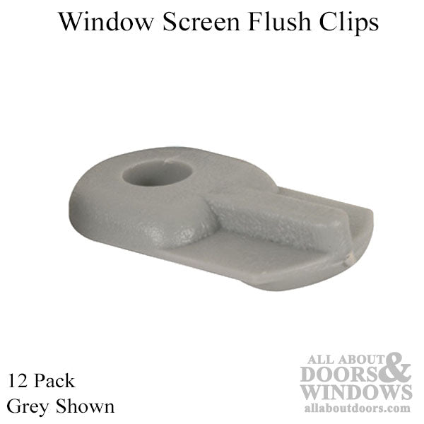 Window Screen Flush Clips - Nylon - Grey - 12 Pack - Window Screen Flush Clips - Nylon - Grey - 12 Pack