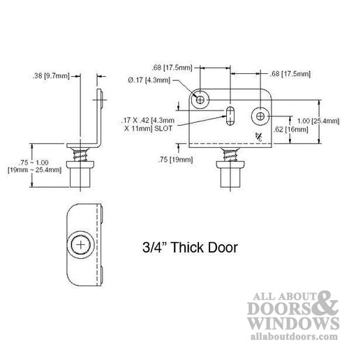 Spring Guide for 3/4 Inch Wood Bi-fold Closet Door - Spring Guide for 3/4 Inch Wood Bi-fold Closet Door