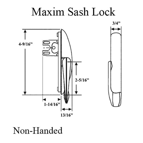 Non-Handed Truth 24.31 Maxim Multipoint Sash Lock 1-7/8 Inch Fork White - Non-Handed Truth 24.31 Maxim Multipoint Sash Lock 1-7/8 Inch Fork White