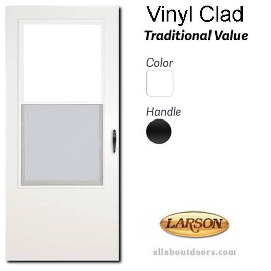 Larson Vinyl-Clad Self Storing, Single Vent Storm Door