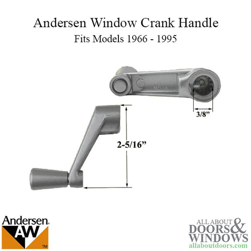 Andersen Window Perma-Shield Crank Handle - Silver - Andersen Window Perma-Shield Crank Handle - Silver